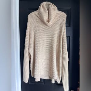 Doe & Rae cream cowl neck sweater